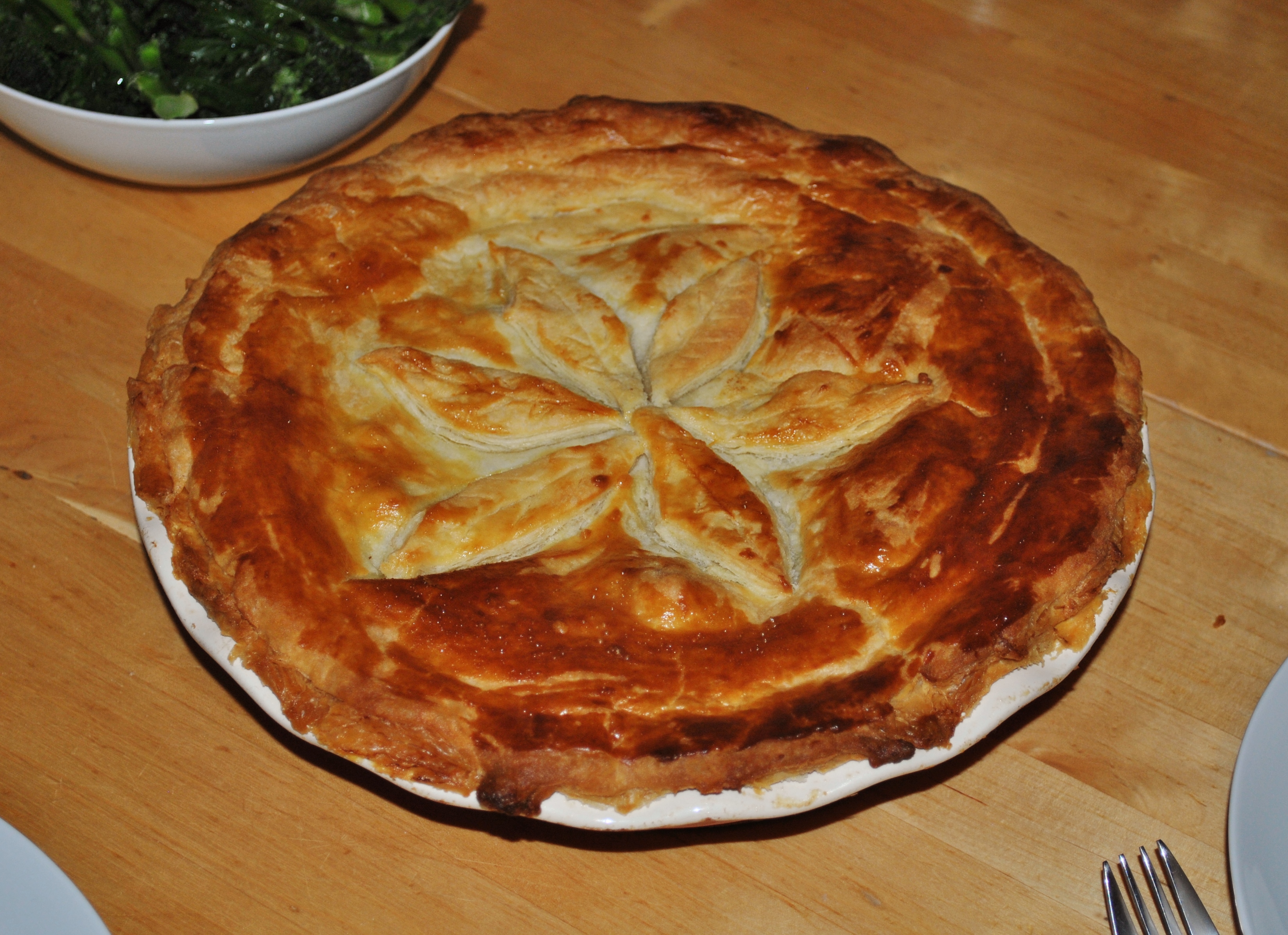 homemade beef pie with puff pastry